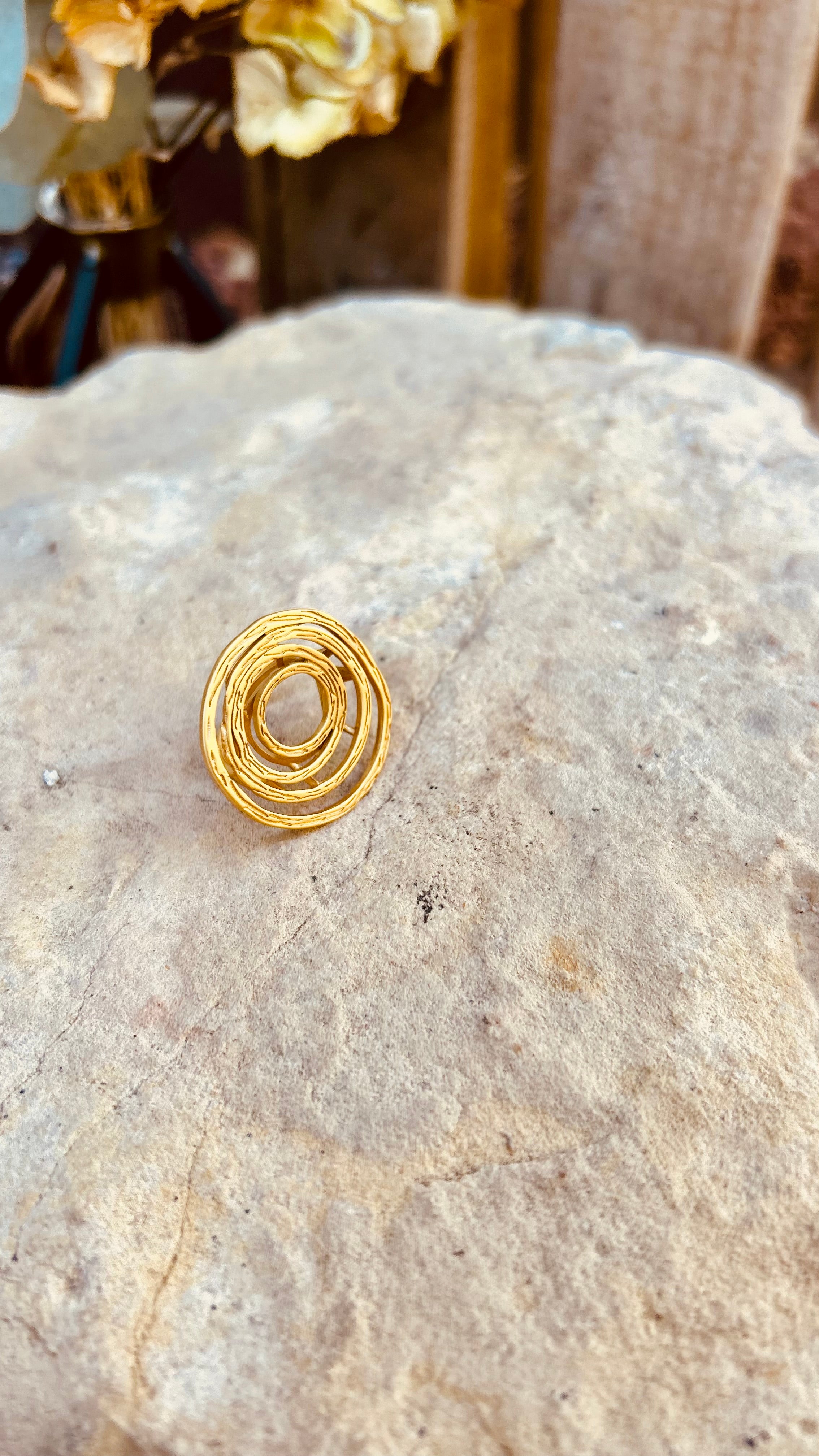 Accesorio - Anillo piedra y bronce- Colensuá