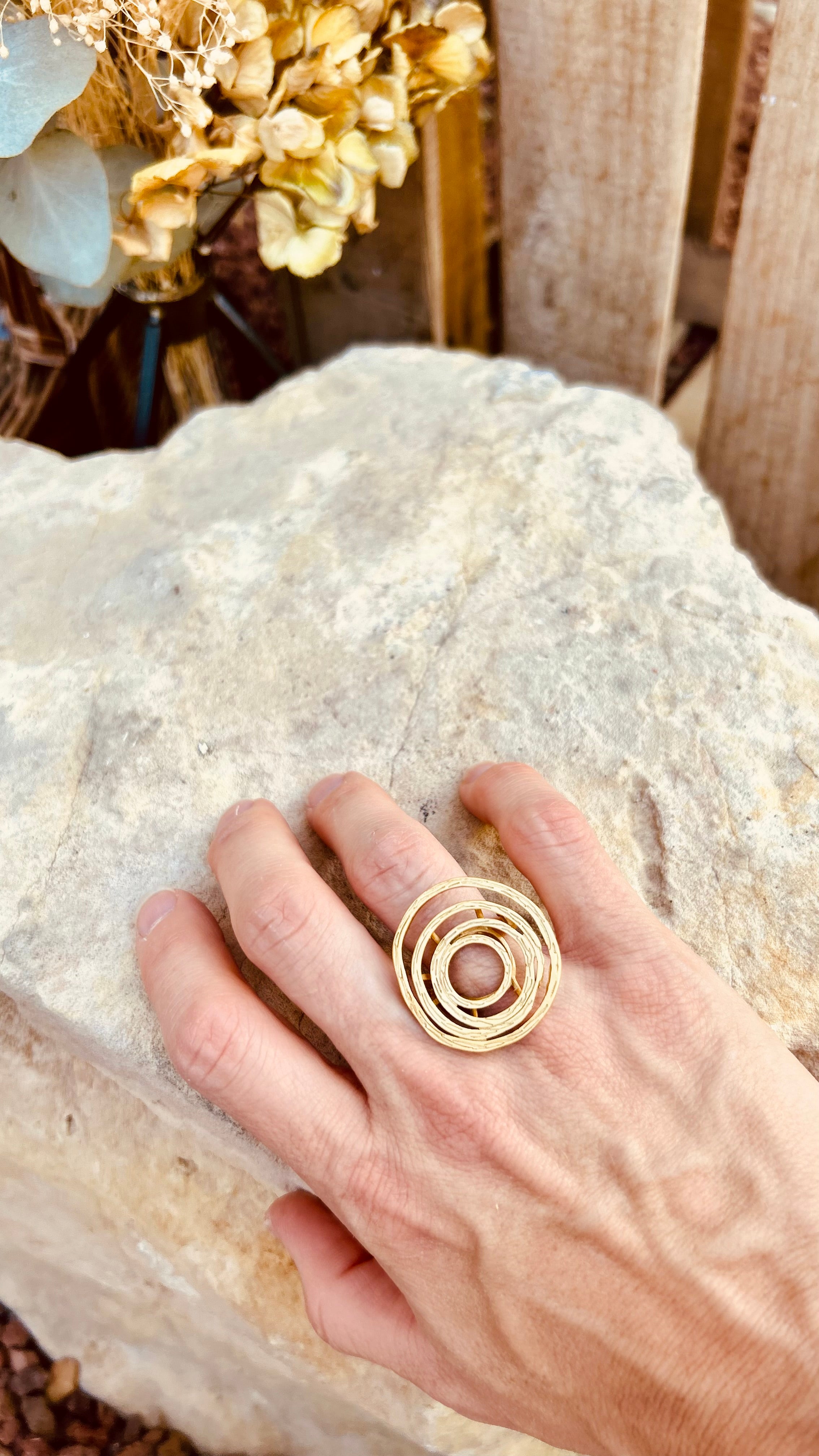 Accesorio - Anillo piedra y bronce- Colensuá