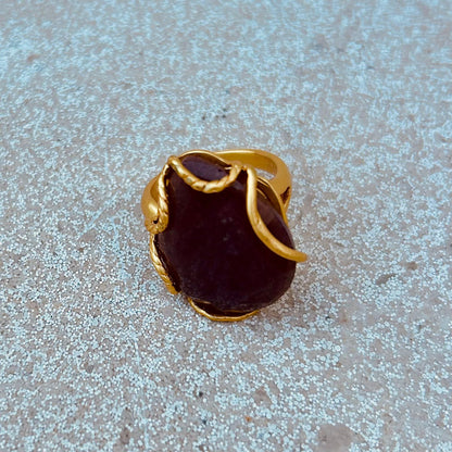 Accesorio - Anillo piedra burdeos - Colensuá